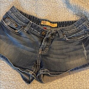 BKE Distressed Blue Denim Shorts